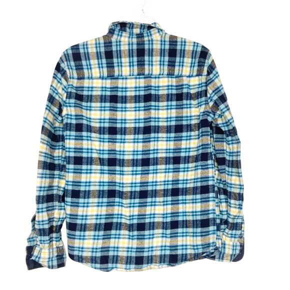 Abercrombie Kids Blue Plaid Flannel Button Down Sz 9/10 - Picture 4 of 5